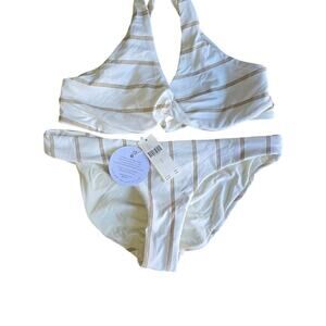 Anthropologie White Halter Midi Dress Resort Wear